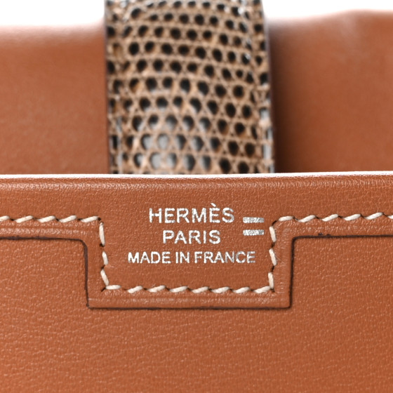 HERMES Swift Lizard Jige Elan Touch 29 Clutch Gold Ombre