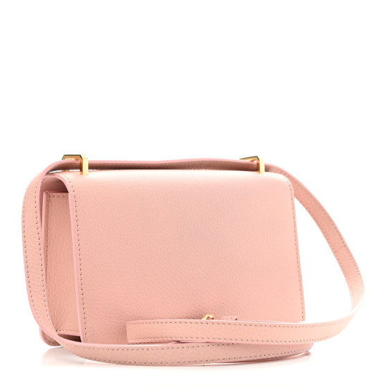 BURBERRY Grained Calfskin Mini TB Elongated Bag Dusty Pink