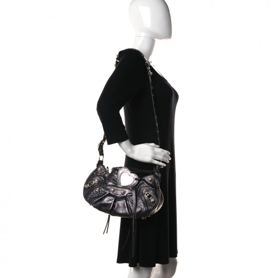 baalenciaga shoulder bag balck reflect