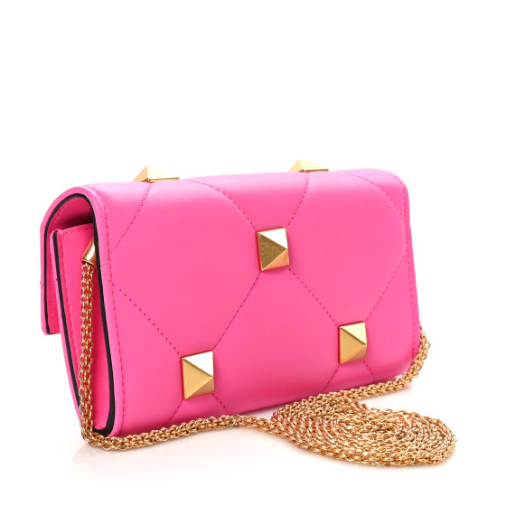 【VALENTINO】ROMAN STUD CHAIN WALLET Roman Stud Wallet In Nappa Leather With Chain for Woman in