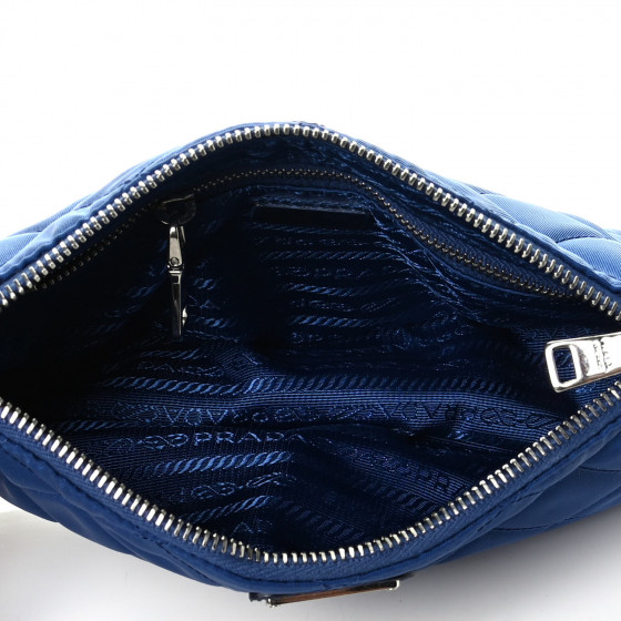 つ*ん様 PRADA バック PRADA Nylon Tessuto Impuntu Quilted Crossbody Bag Royal Blue