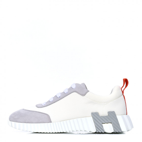 HERMES Technical Canvas Suede Goatskin Bouncing Sneakers 38