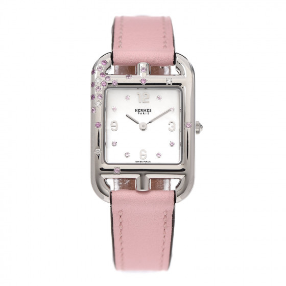 エルメスハーフカナデ HERMES Stainless Steel Swift Diamond Pink Sapphire Mother of