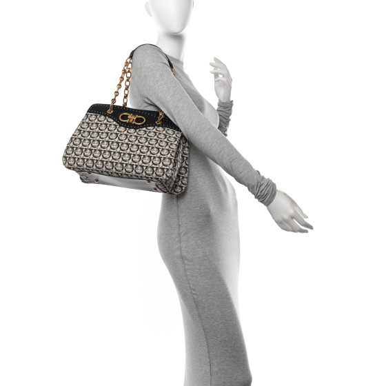 Salvatore Ferragamo Canvas Shoulder Bag (pre-owned) | ShopSimon