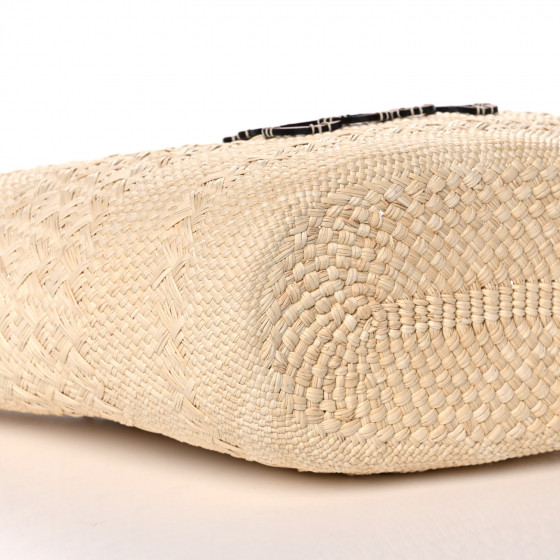 LOEWE Iraca Palm Calfskin Anagram Basket Bag Natural Tan