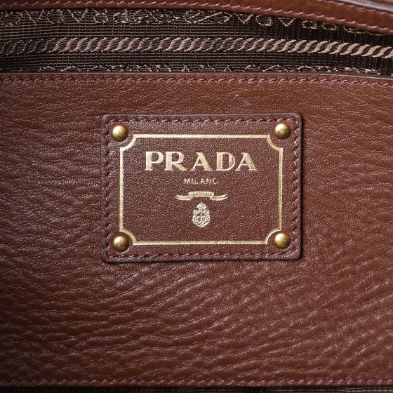 PRADA Vitello Daino Boston Bag Palissandro 264749 | FASHIONPHILE