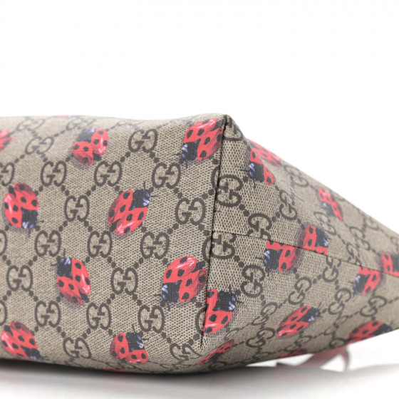 GUCCI GG Supreme Monogram Childrens Ladybug Tote Red 918720