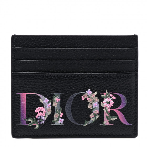 CHRISTIAN DIOR Grained Calfskin Embroidered Floral Lady Dior