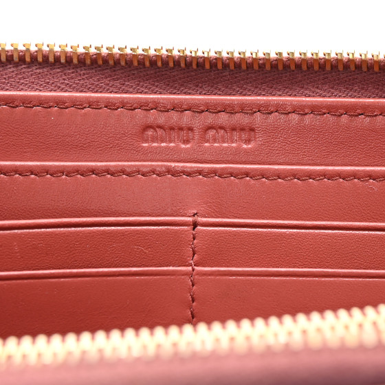 MIU MIU Vernice Crocodile Embossed Calfskin Zip Around