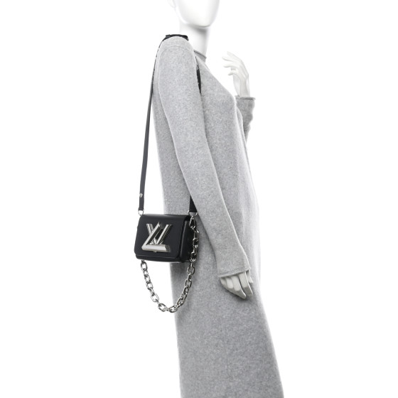 LOUIS VUITTON Epi Twist Lock Shoulder Bag XL Black 1698086