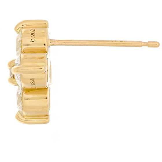 WESTAR　Diamond(ジャンク品) PARKER & WEST 18K Yellow Gold Diamond 1.66ctw Flower Stud