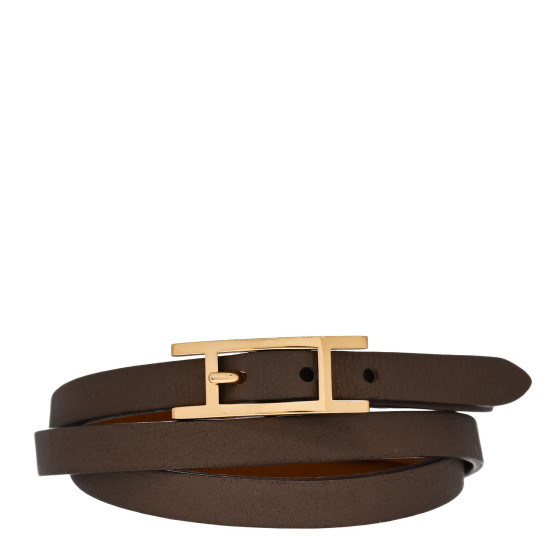 Hermès Bracelet triple tour en cuir Hapi bracelet hermes hapi taille s 3 triple tour en cuir