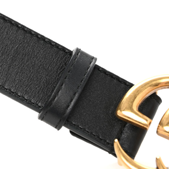 GUCCI ベルト ブラック 75/30 As New Gucci Black Leather GG Belt - (75/30) - 370543