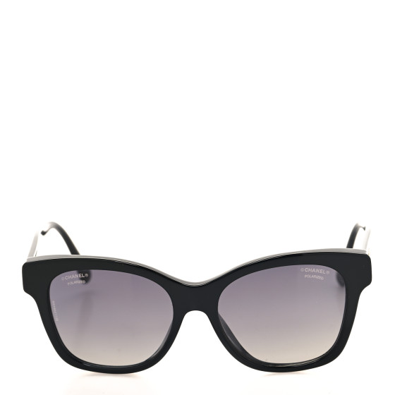 CHANEL Acetate Polarized Pearl CC Square Sunglasses 5482-H