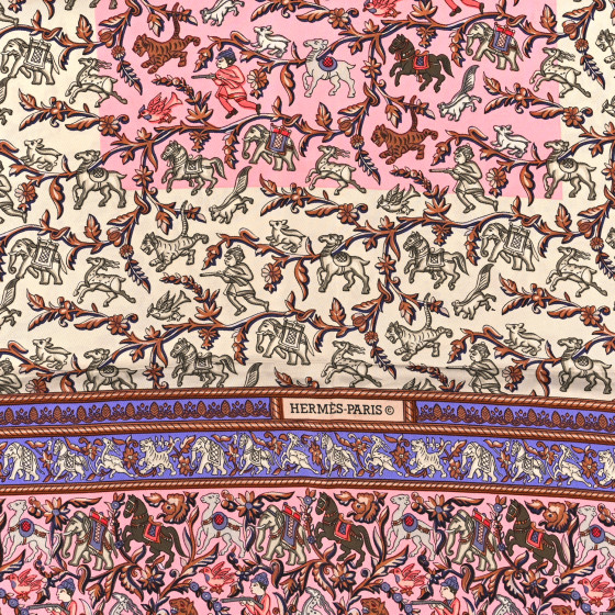 HERMES Silk Chasse en Inde Scarf 90 1517105 | FASHIONPHILE