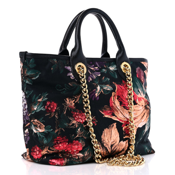 【DOLCE＆GABBANA】floral print canvas ラージ Dolce&Gabbana Floral printed large shopper for Women