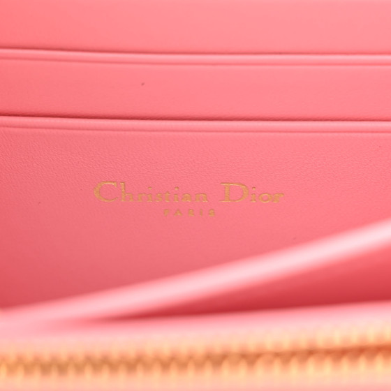 CHRISTIAN DIOR Lambskin Macrocannage Mini Miss Caro Bag Pink
