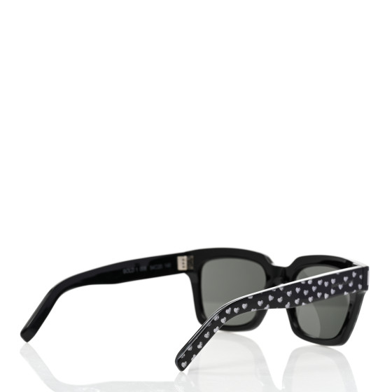 Saint Laurent★素敵！Black＆Silver Hearts Large Sunglasses Saint Laurent // Silver & Black SL197 Heart Sunglasses – VSP
