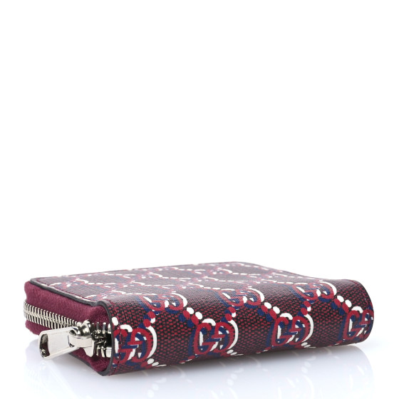 GUCCI GG Supreme Shadow Zip Around Wallet Rosso Ancora Red