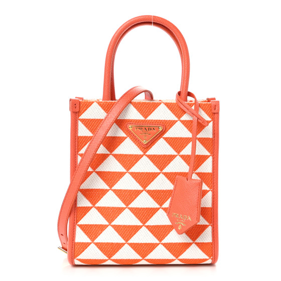 【関税&送料込】Prada Prada Symbole Mini Jacquard Tote Bag Prada Symbole Triangolo Jacquard Mini Tote - Luxe Du Jour