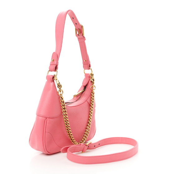 【GUCCI 】GG Aphrodite Soft Goat Shoulder Bag RHODAMINE PINK GUCCI Goatskin Small Aphrodite Shoulder Bag Rhodamine Pink