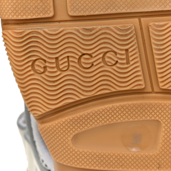 GUCCI Mesh Fabric Tinsel Sport Sandals 39 White Silver
