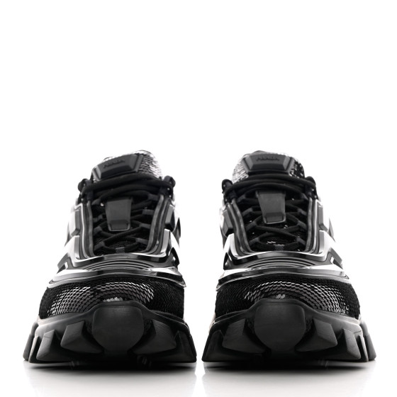 PRADA Sequin Cotton Rubber Mens Cloudbust Thunder Sneakers 8