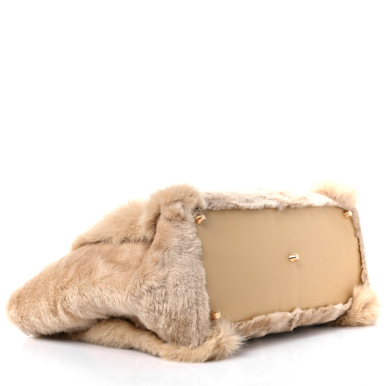 FENDI Fox Fur Sheepskin Elaphe Plexiglass FF Embossed XL