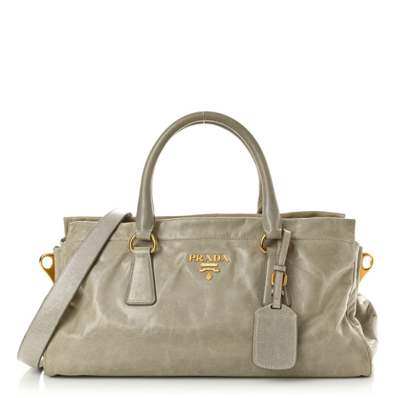 PRADA Vitello Shine Shopping Satchel Nube 1258228 | FASHIONPHILE