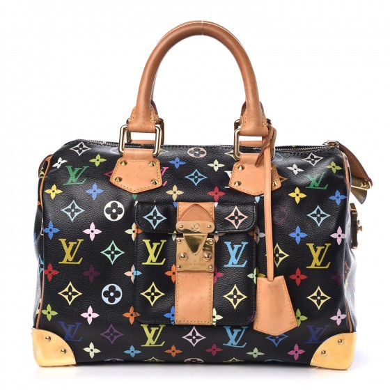 LOUIS VUITTON Monogram Multicolor Speedy 30 Black 302615