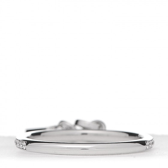 Hermes Kelly Clochette ring white gold diamonds【関税込】 HERMES 18K White Gold Diamond Kelly Clochette Ring 50 5.25