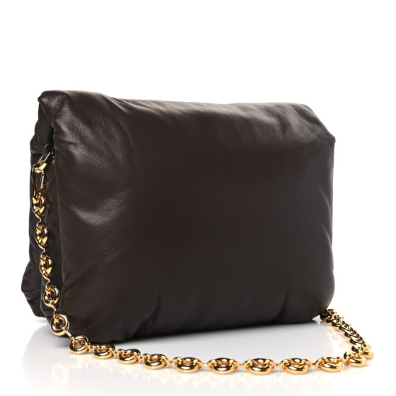 【逸品】LOEWE★「Goya」ゴヤ パファー バッグ dark chocolate LOEWE Lambskin Goya Puffer Bag Dark Chocolate 1443204