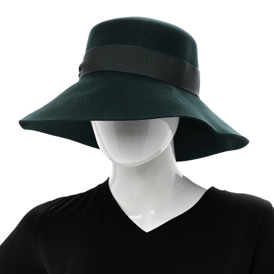 HERMES Rabbit Felt Farrah Pop H Hat 58 Vert Sapin 1444262