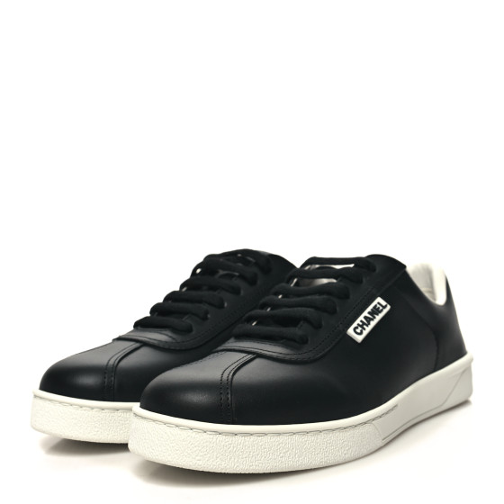 CHANEL Calfskin CC Womens Sneakers 38 Black 1442820