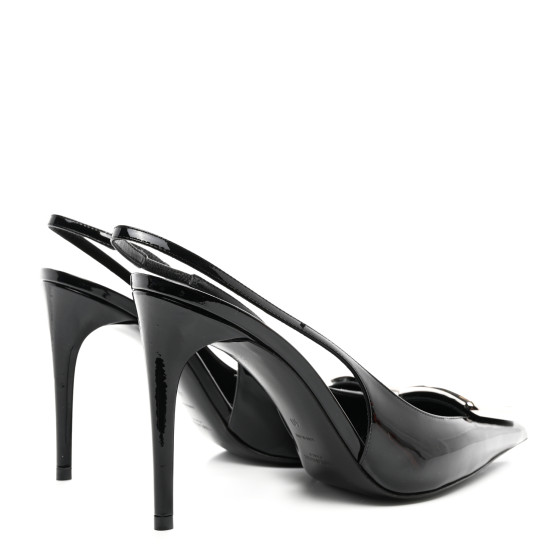 SAINT LAURENT Vernice Grupy Avenue 95 Slingback Pumps 40