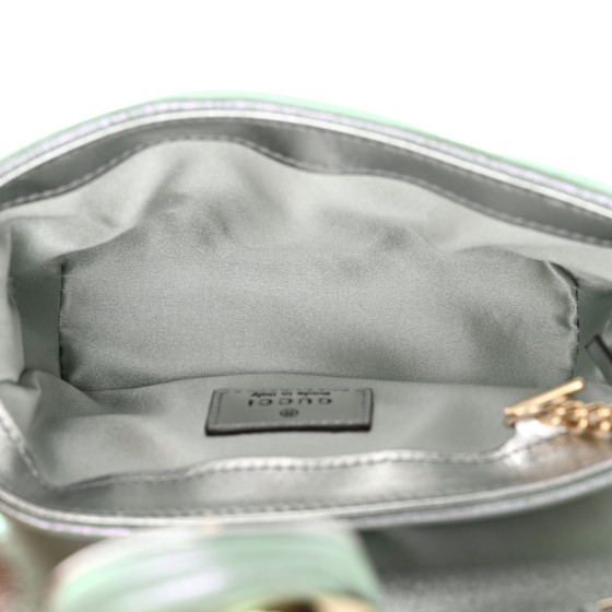 GUCCI Iridescent Nappa Chevron Matelasse Super Mini GG