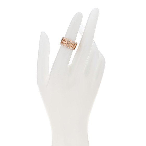 HERMES 18K Rose Gold Diamond PM Chaine d'Ancre Divine Ring