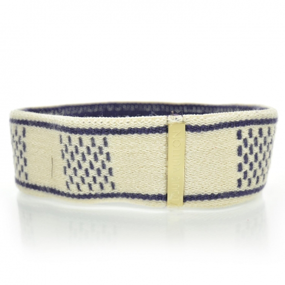 LOUIS VUITTON Cotton Damier Azur Gym Head Sweat Band 24394