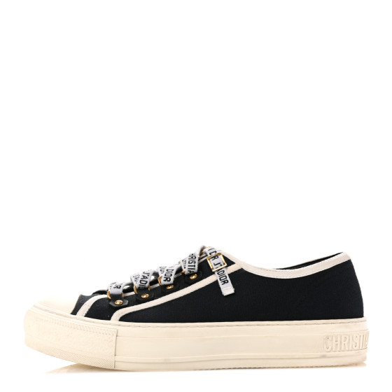 ChristianDiorWALK'N'DIOR スニーカーキャンバス CHRISTIAN DIOR Canvas Walk'N'Dior Low Top Sneakers 37.5 Navy