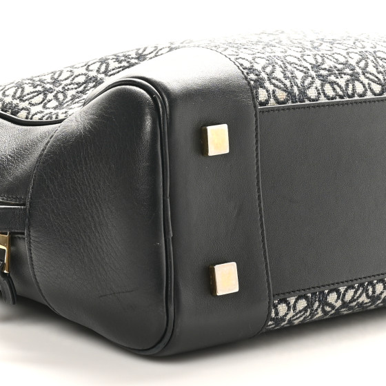 LOEWE Jacquard Anagram Calfskin Amazona 28 Black Navy