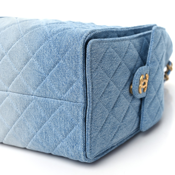CHANEL Washed Denim Quilted Medium Chanel 25 Handbag Blue
