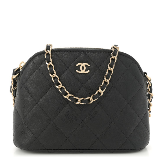 CHANEL Caviar Quilted Classic Clutch With Chain Black