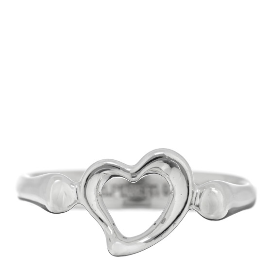 TIFFANY Sterling Silver Elsa Peretti Open Heart Ring 49 4.75