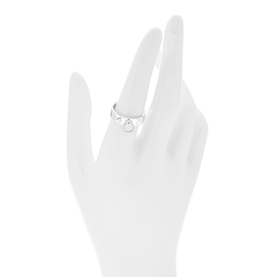 HERMES Sterling Silver PM Collier De Chien Ring 56 7.75