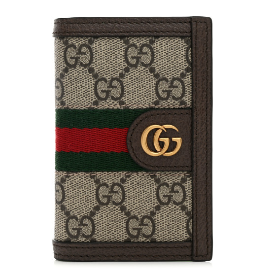 ☆Gucci☆ OPHIDIA GG カード&コインケース BEIGE/EBONY/BROWN♪ オフィディア〕カードケースベージュ＆ダークブラウン