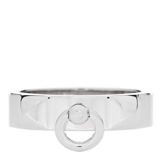HERMES Sterling Silver PM Collier De Chien Ring 56 7.75