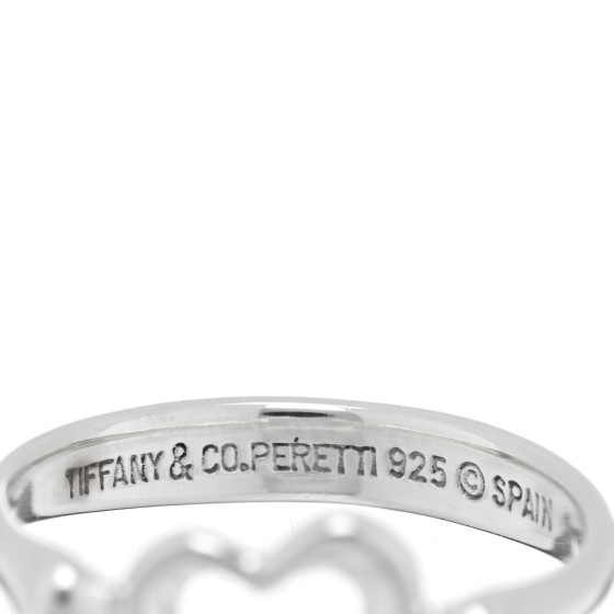 TIFFANY Sterling Silver Elsa Peretti Open Heart Ring 49 4.75