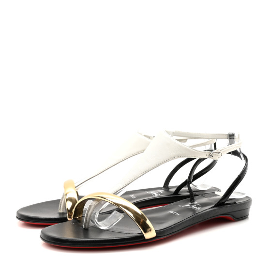Christian Louboutin FLAT NAPPA 36 美品 Christian Louboutin - Nude Nappa Leather & Mesh Glitter