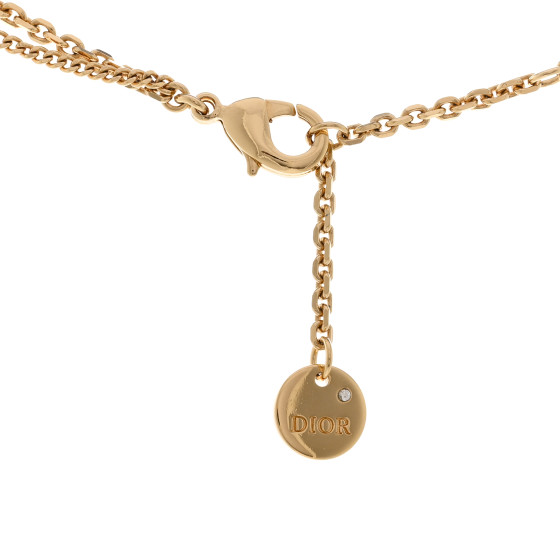 アクセサリー Dior PETIT CD DOUBLE NECKLACE Petit CD Double Necklace Gold-Finish Metal and White