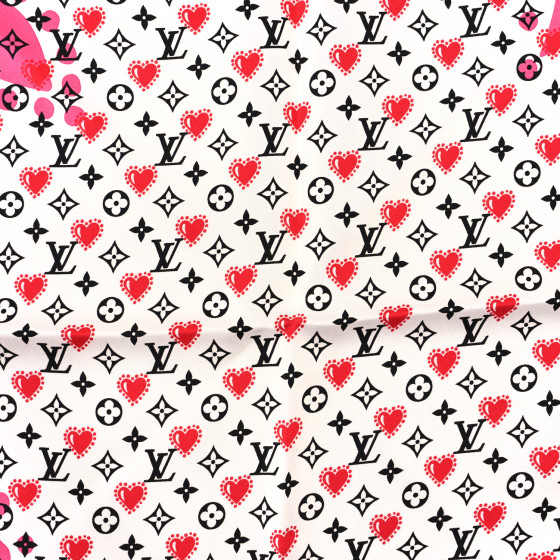 Louis Vuitton シルクスカーフ ピンクホワイト LOUIS VUITTON Silk I LV U Square 45 Scarf Pink White 1637952